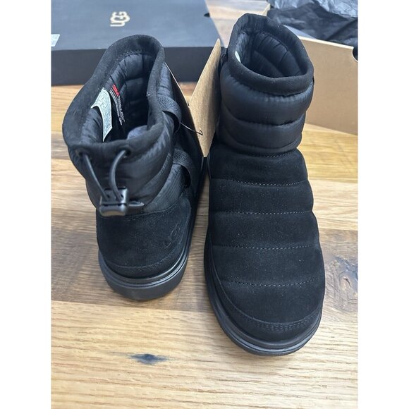 UGG Womens Boots 10 Black Classic Mini Pull On Weather Covers NEW - Picture 8 of 16